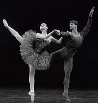 Dancers Louis Nadeau and Olivar Kovach in winter of 1986's production of Aurora's Wedding.