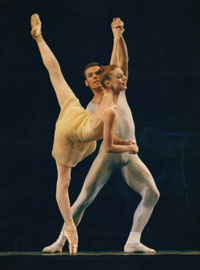 Dancers Brian Staihr and Louise Nadeau in Classical Symphony in winter 1987.