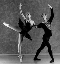 Dancers Alicia Good and Sean Duus in Donizetti Pas de Deux in spring 1983.