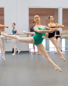Emma Pennell (in green) during 2018 Summer Intensive class at Kansas City Ballet School | Photography by Elizabeth Stehling 
