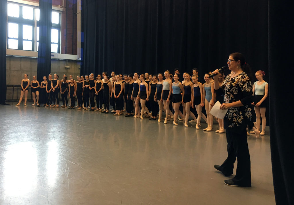 Kansas City Ballet School Director Grace Holmes praises the students for their hard work at this year's intensive. Photography: Andrea Wilson