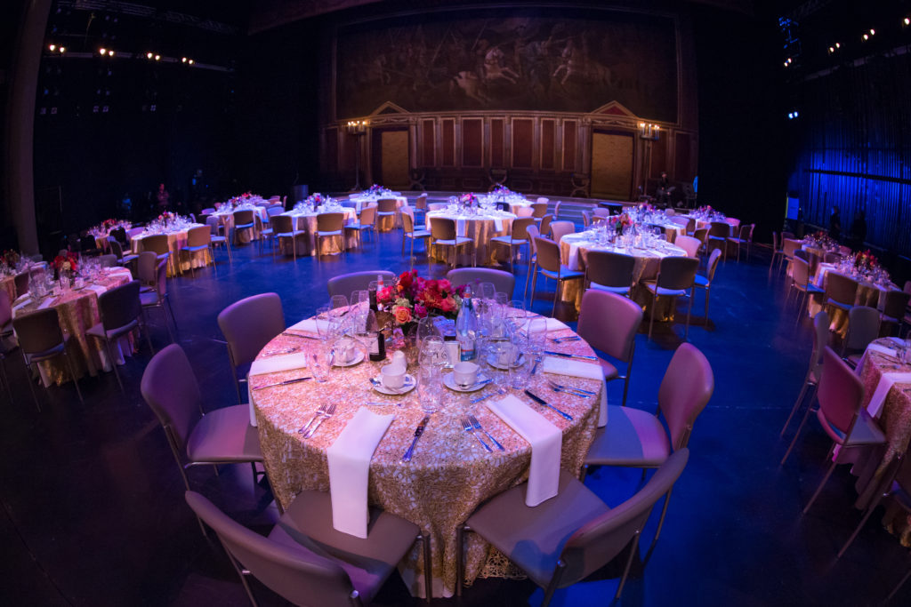 Dinner was served in "Verona" on the stage. Photography by Larry F. Levenson