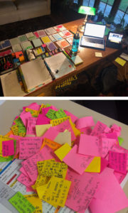 Call book work in progress. So many Post-Its!