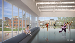 Rendering of UMKC Conservatory of Dance Downtown Campus